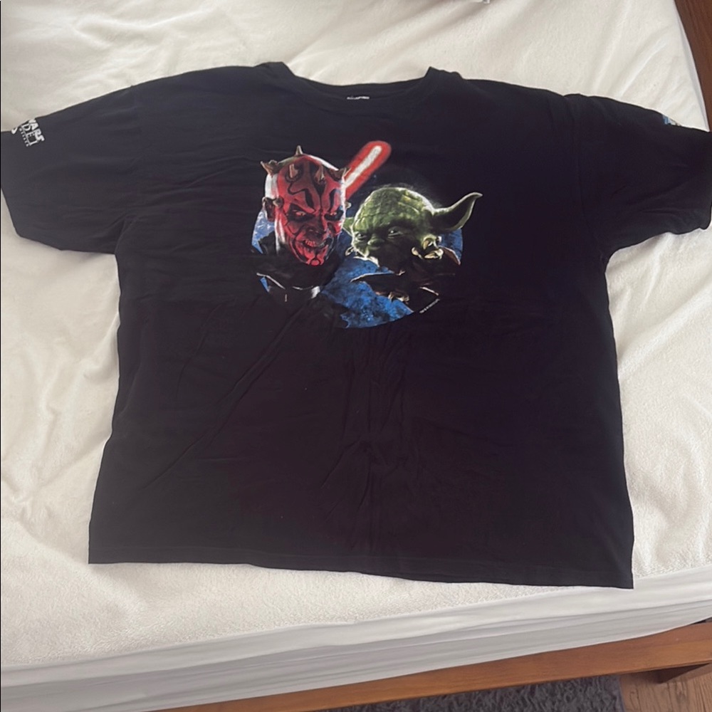 Star Wars Phantom Menace 3D Promo Shirt Darth Maul Yoda Brisk XL Rare 2012